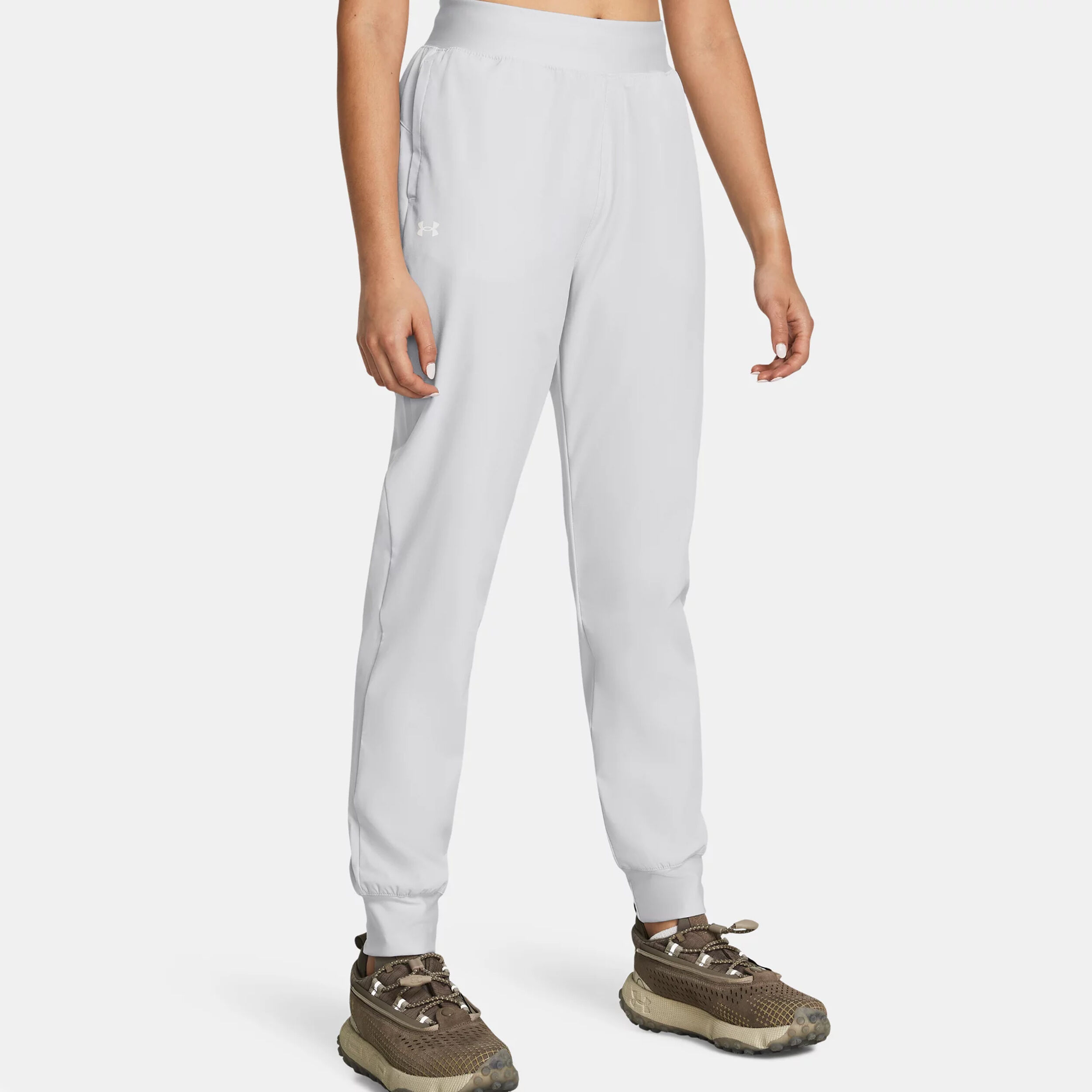 High Rise Woven Trainingshose Damen - Grau