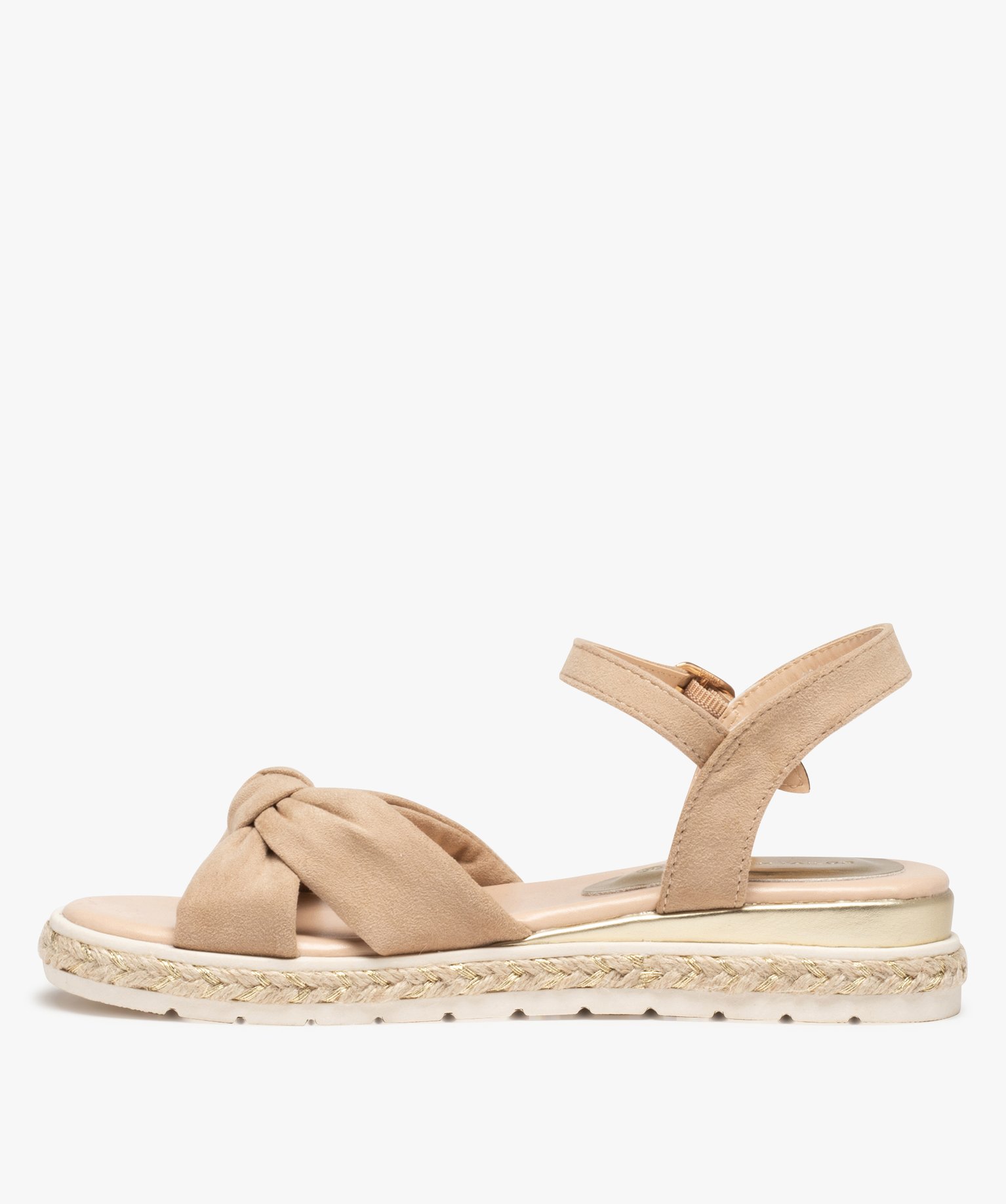 Sandales femme plates à brides drapées – Tom Tailor beige | GEMO
