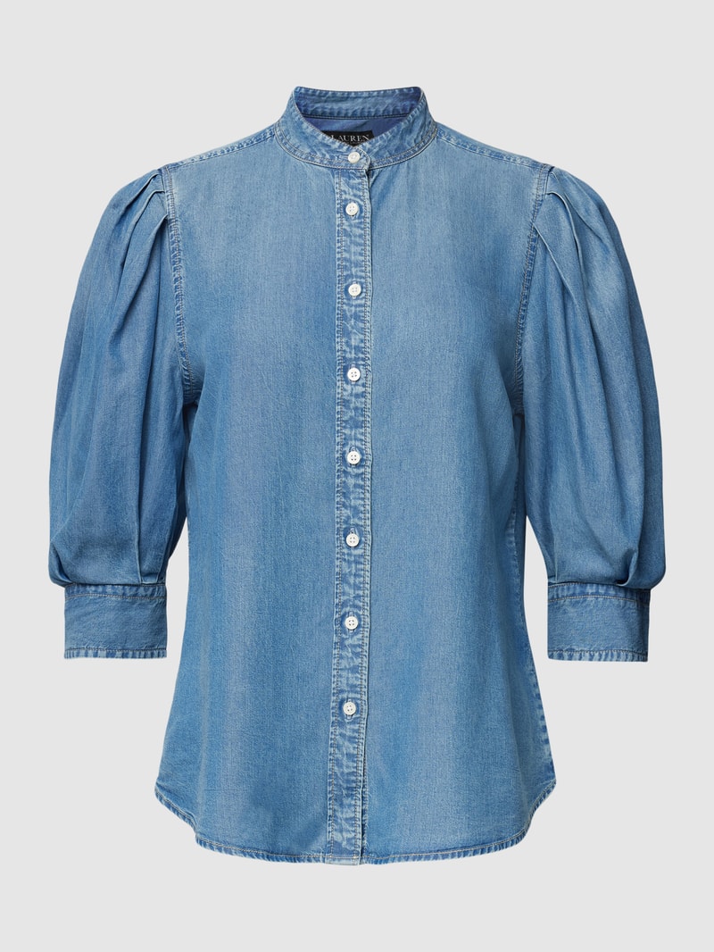 Jeansbluse mit Stehkragen Modell 'DIZONA' in jeans