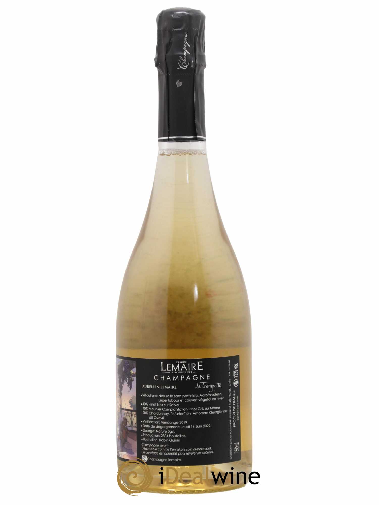 Champagne La Trempette Lemaire 2019 - Lot de 1 Bouteille