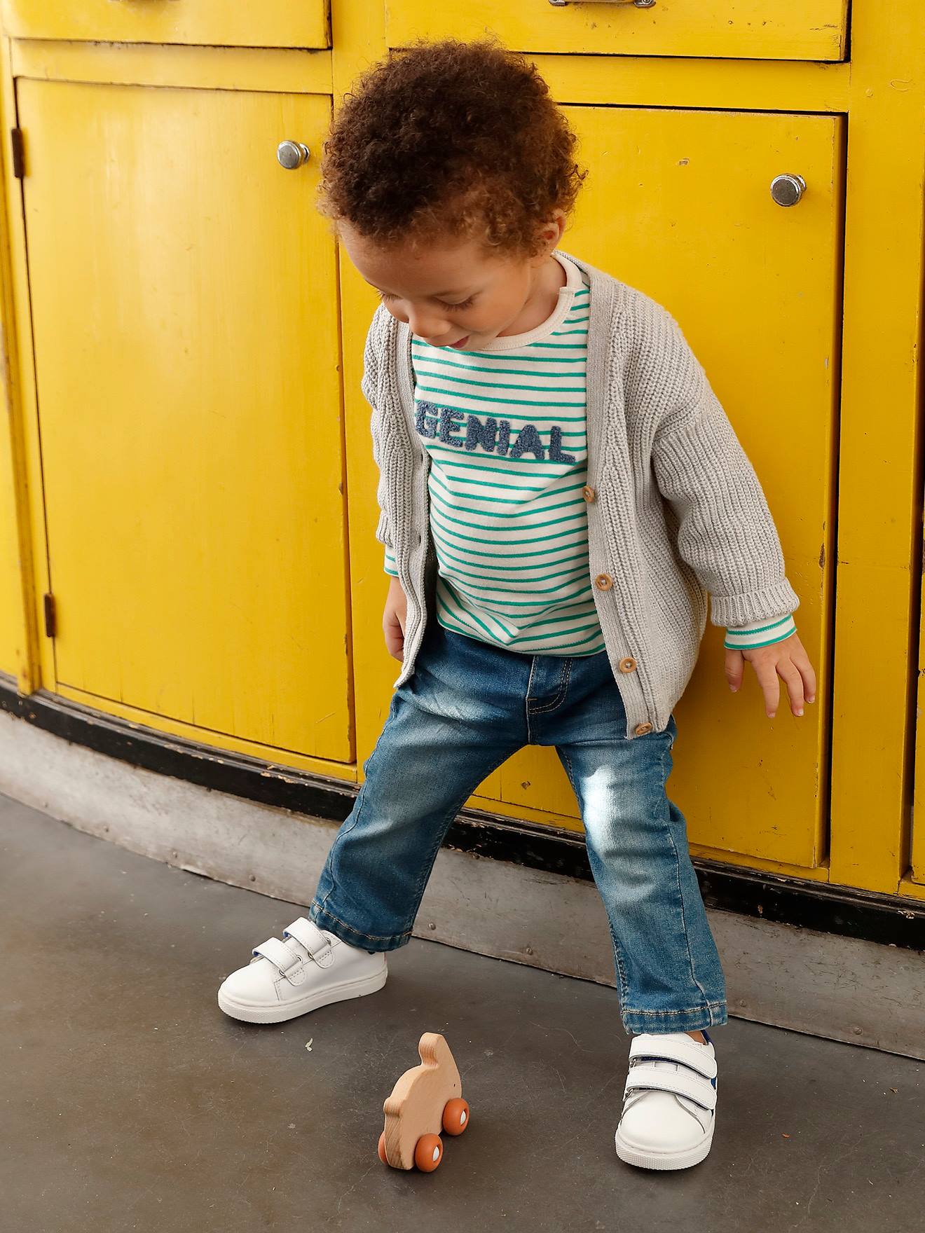 Jean bébé garçon coupe droite BASICS stone