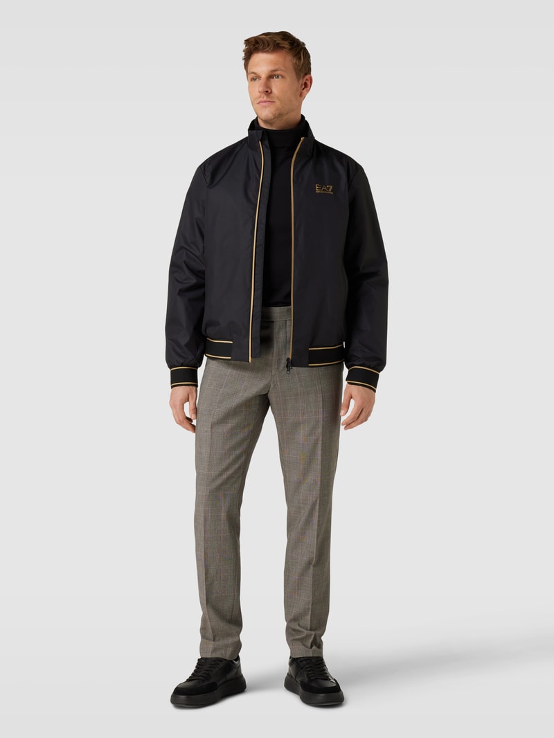 Blouson mit Stehkragen und Zweiwege-Reißverschluss in schwarz
