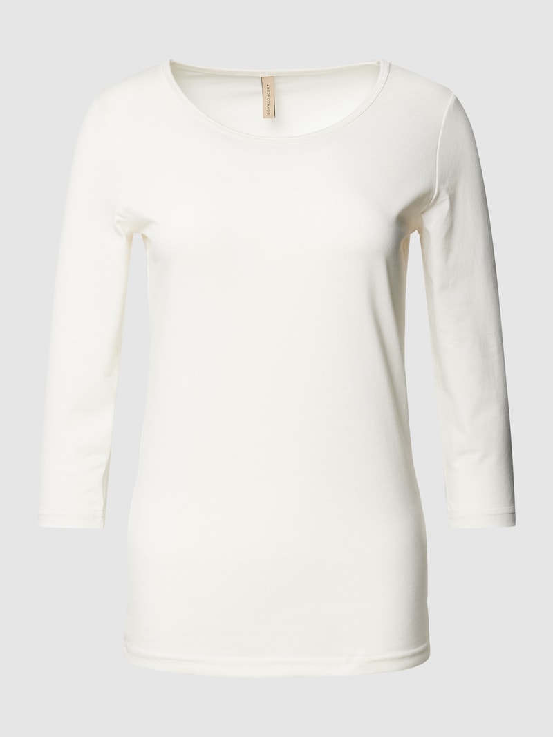 Longsleeve mit 3/4-Arm im unifarbenen Design Modell 'Pylle' in offwhite