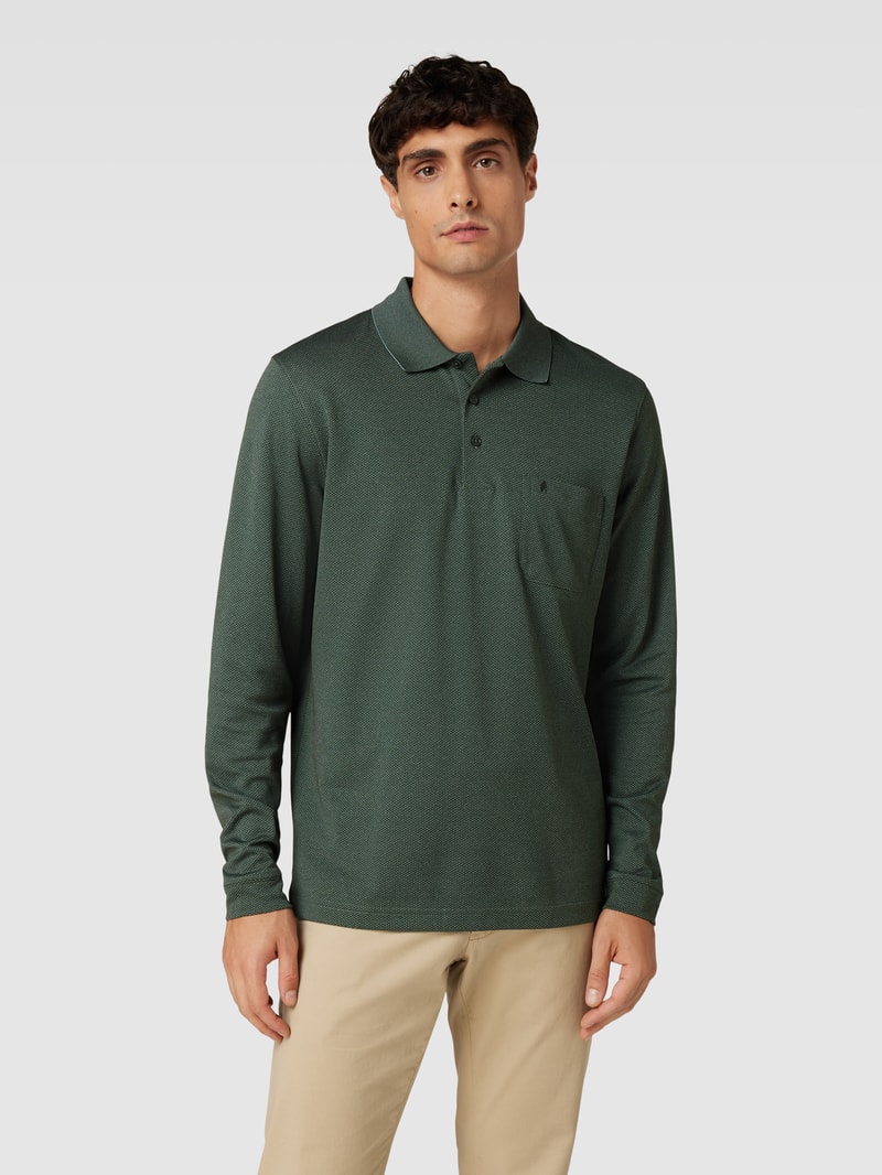 Poloshirt im langärmeligen Design Modell 'CARBON' in grün