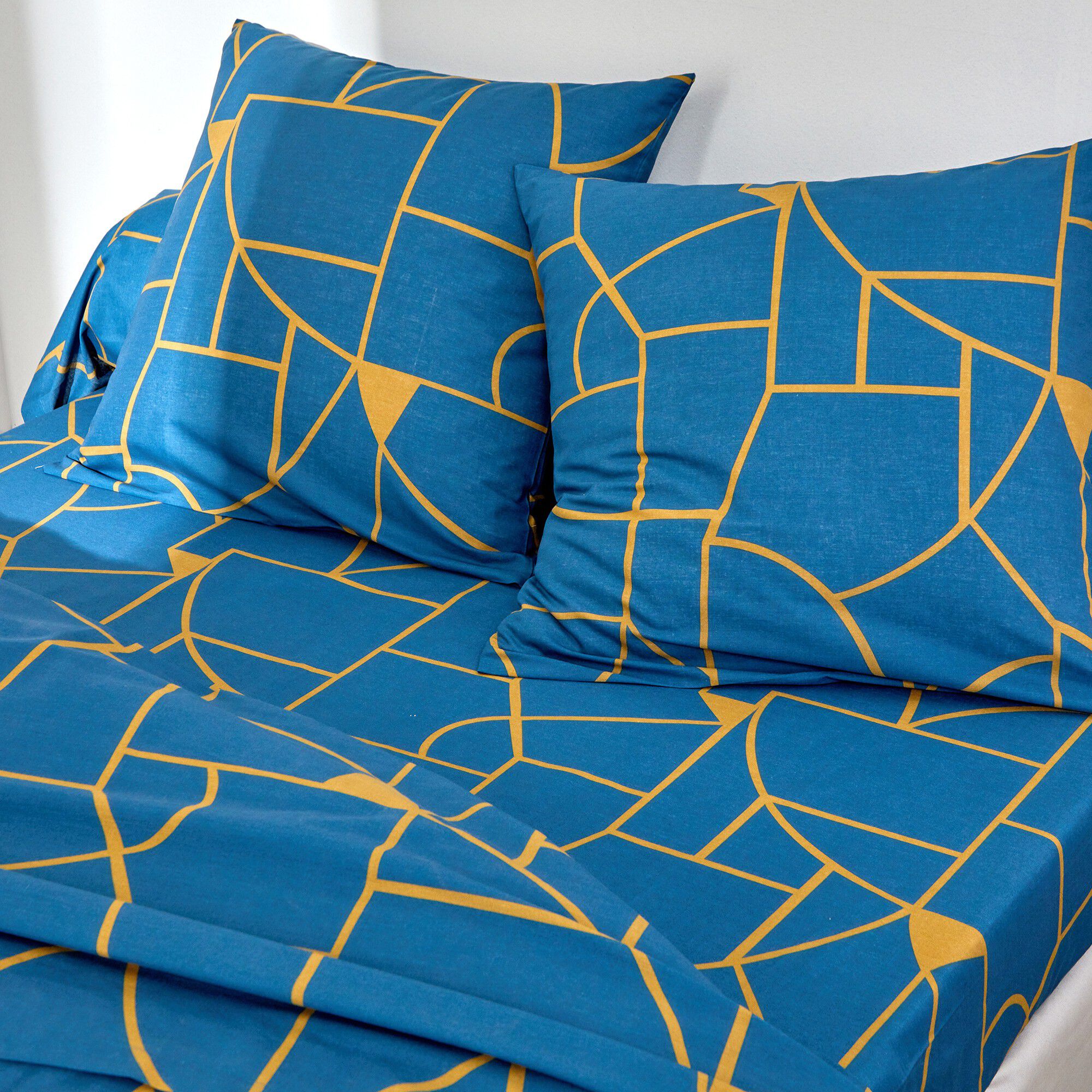Linge de lit Geoffroy en coton à motifs graphiques