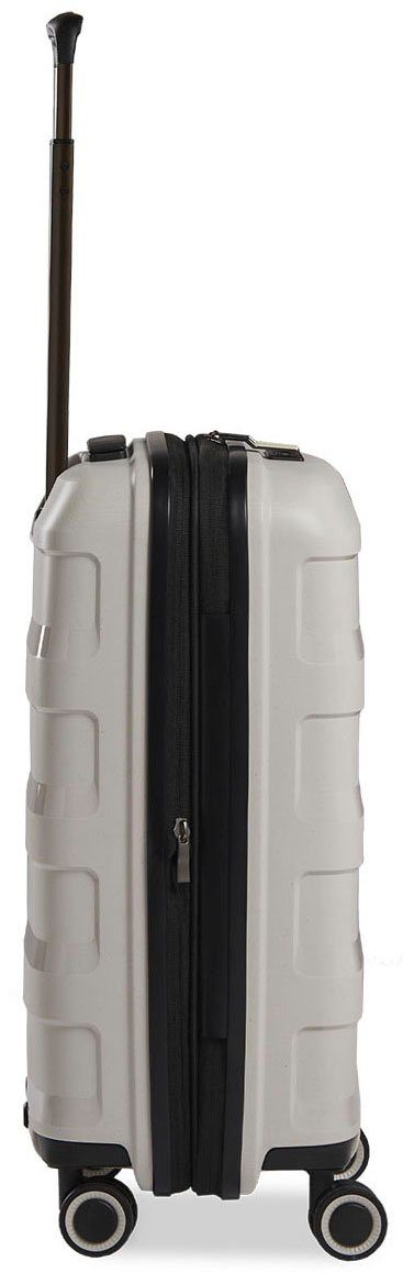 Stratic Hartschalen-Trolley Straw + S, beige, 4 Rollen, mit NFC-Chip