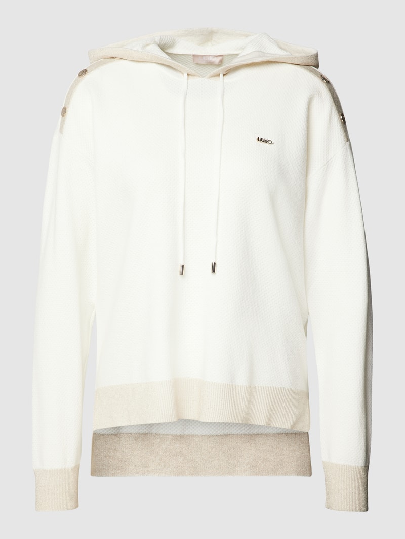 Hoodie mit Zierknöpfen in offwhite