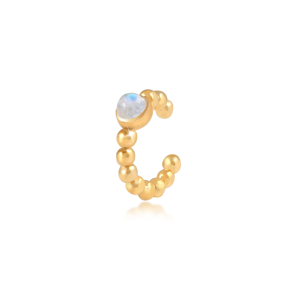 Elli Elli Boucles d'Oreilles Single Earcuff Ohrklemme Mondstein 925 Silber Boucles d'oreilles
