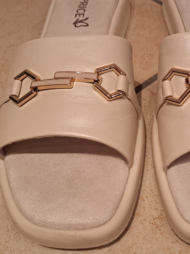 Caprice Leder-Pantoletten in Beige günstig kaufen 41