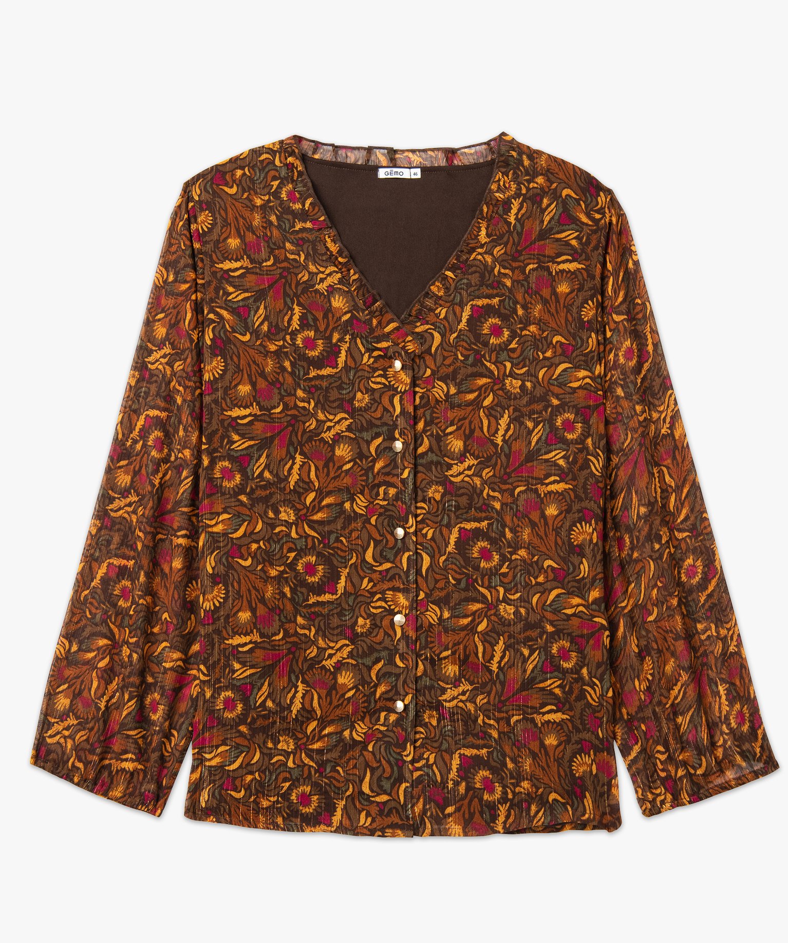 Chemise en voile imprimé femme grande taille imprime | GEMO