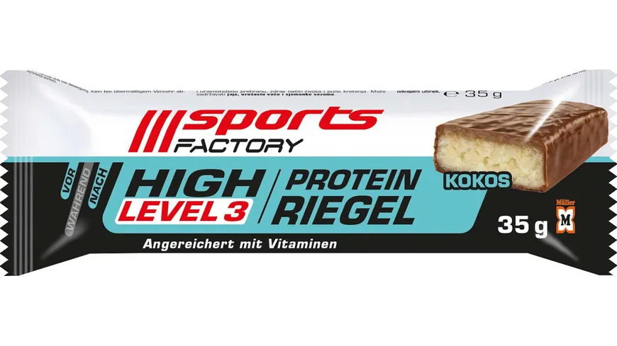 SPORTS FACTORY Proteinriegel Level 3 Kokos 35 g