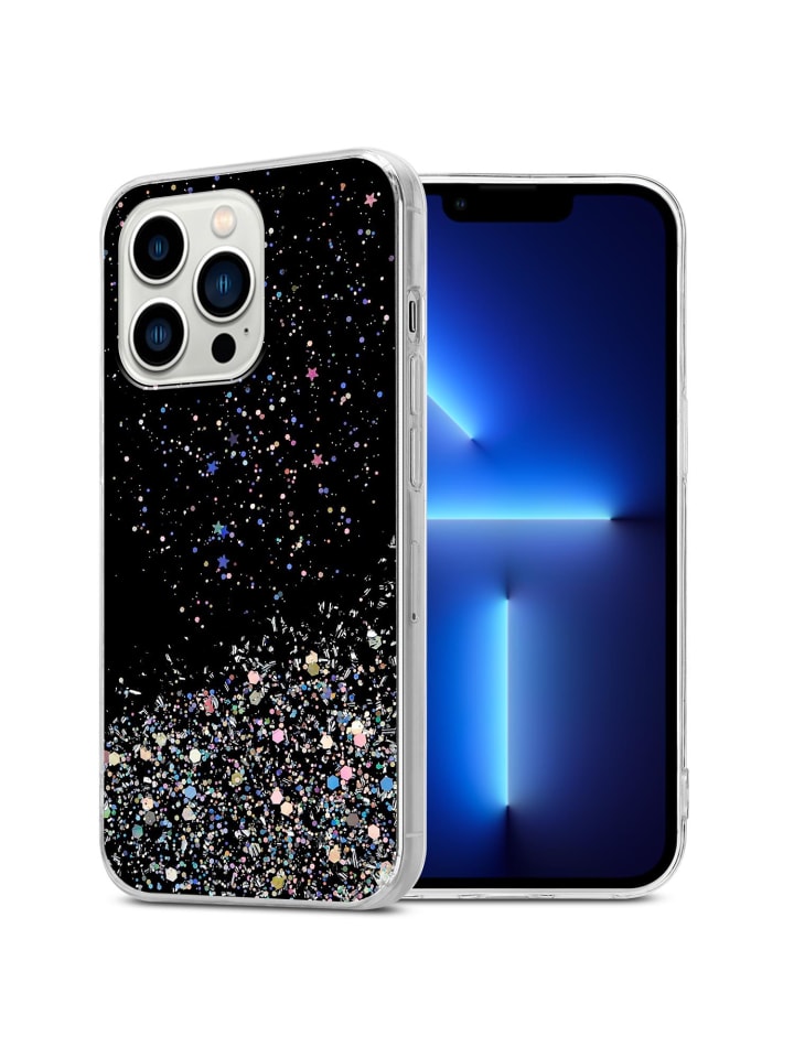cadorabo Hülle für Apple iPhone 13 PRO Glitter in Schwarz mit Glitter günstig kaufen onesize
