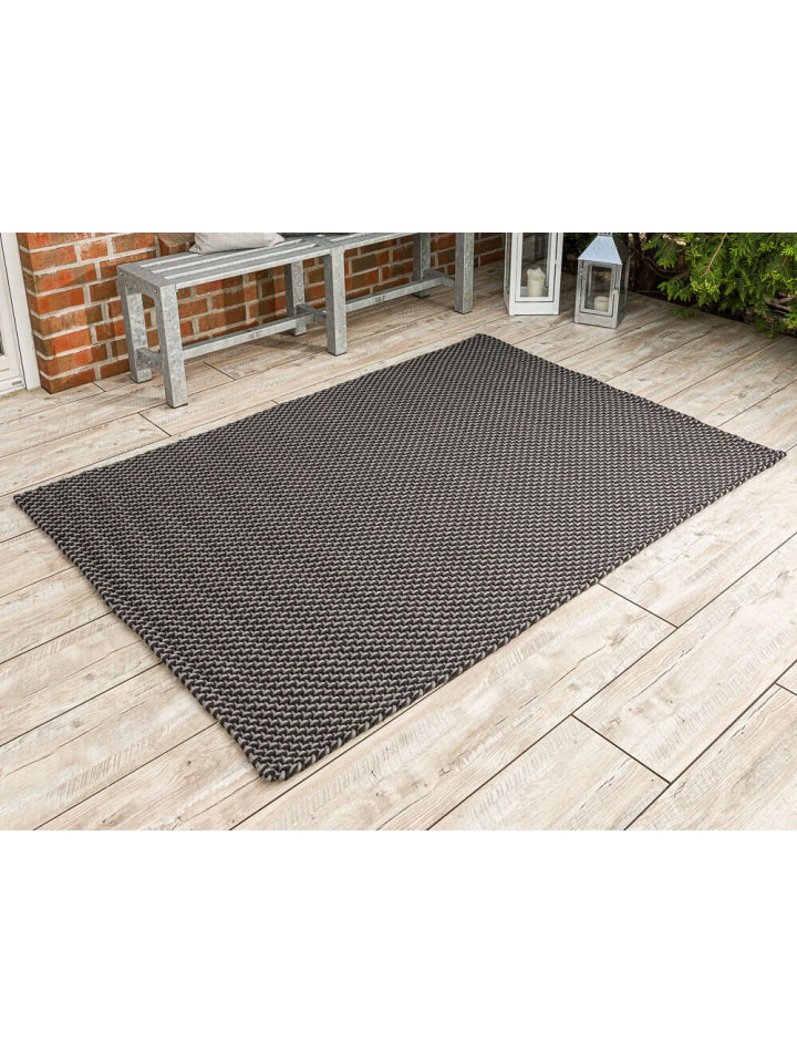 PAD Concept Outdoor Teppich POOL Stone Grau / Schwarz 140x200 cm günstig kaufen onesize