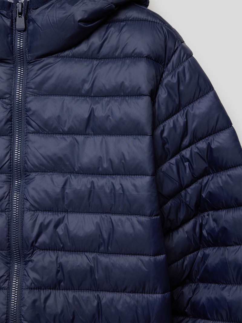 Steppjacke mit Kapuze in marineblau