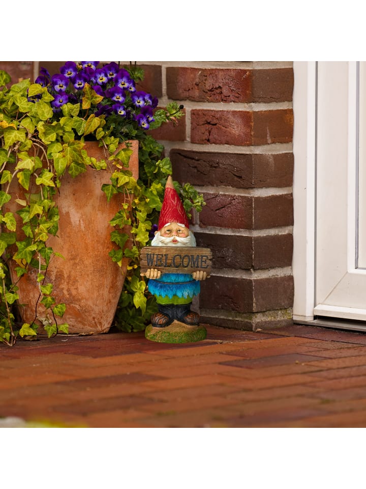 relaxdays Gartenzwerg Welcome in Bunt günstig kaufen onesize