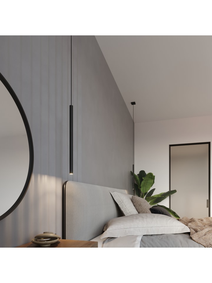 Nice Lamps Hängeleuchte FIDEUS 1in Schwarz stahl modern loft lampe 1xG9 LED NICE LAMPS günstig kaufen onesize