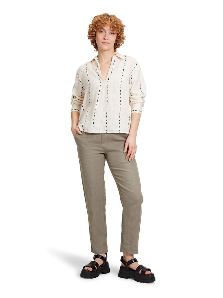 CARTOON Leinen-Bluse in Creme/ Schwarz günstig kaufen