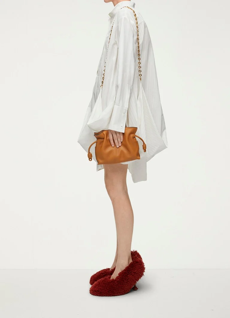 LOEWE Flamenco Mini sajūga soma no teļa ādas