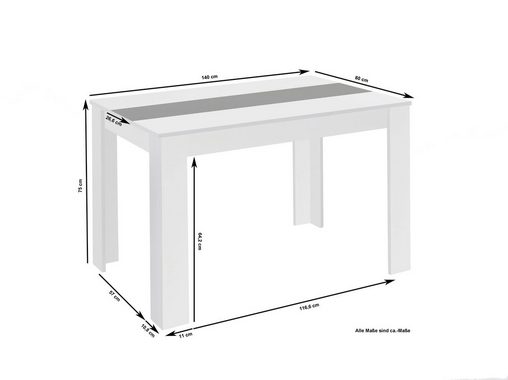 byLIVING Esstisch Nori, Breite 120, 140 oder 160 cm, Mittelplatte wendbar