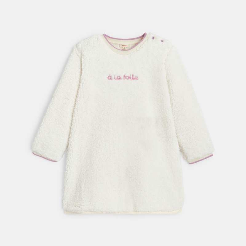 Robe bébé fille sherpa brodée blanche Catimini