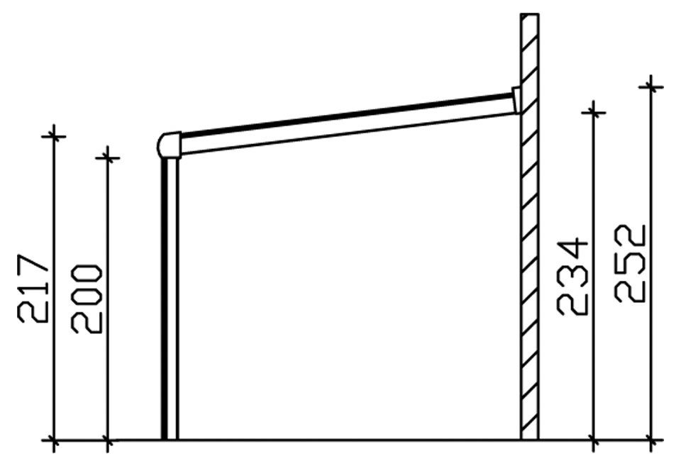 Skanholz Terrassendach Modena, BxT: 541x257 cm, 541 cm Breite, verschiedene Tiefe
