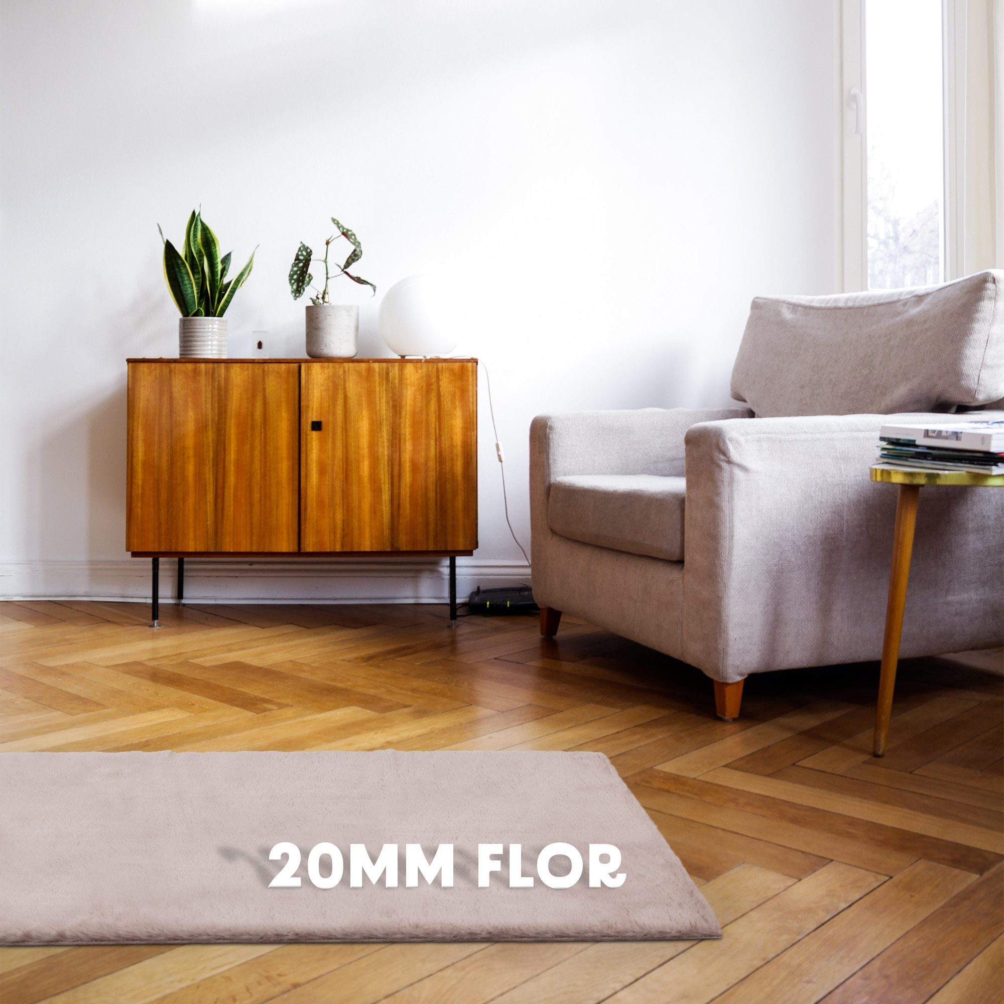 Fellteppich Allzweckteppich Flauschig, Bestlivings, Rechteckig, Höhe: 20 mm, Hochflor Teppich 60x120cm - Flauschteppich - extra flausch Antirutsch