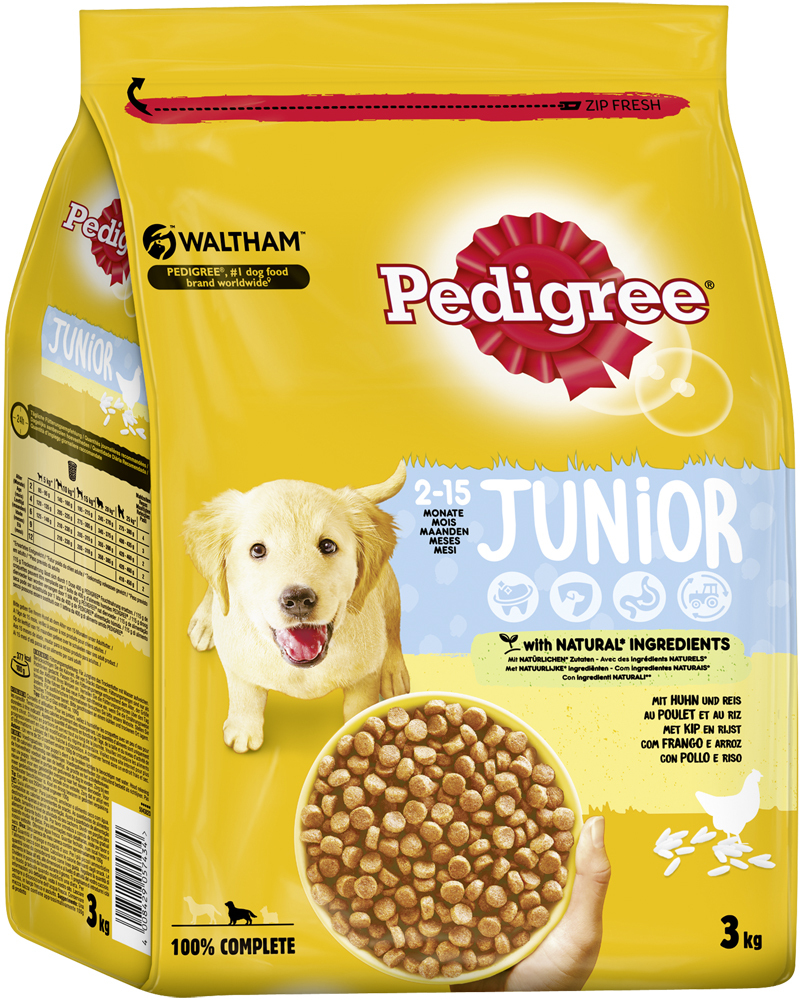Pedigree Hundetrockenfutter Pedigree Junior Huhn & Reis 3kg