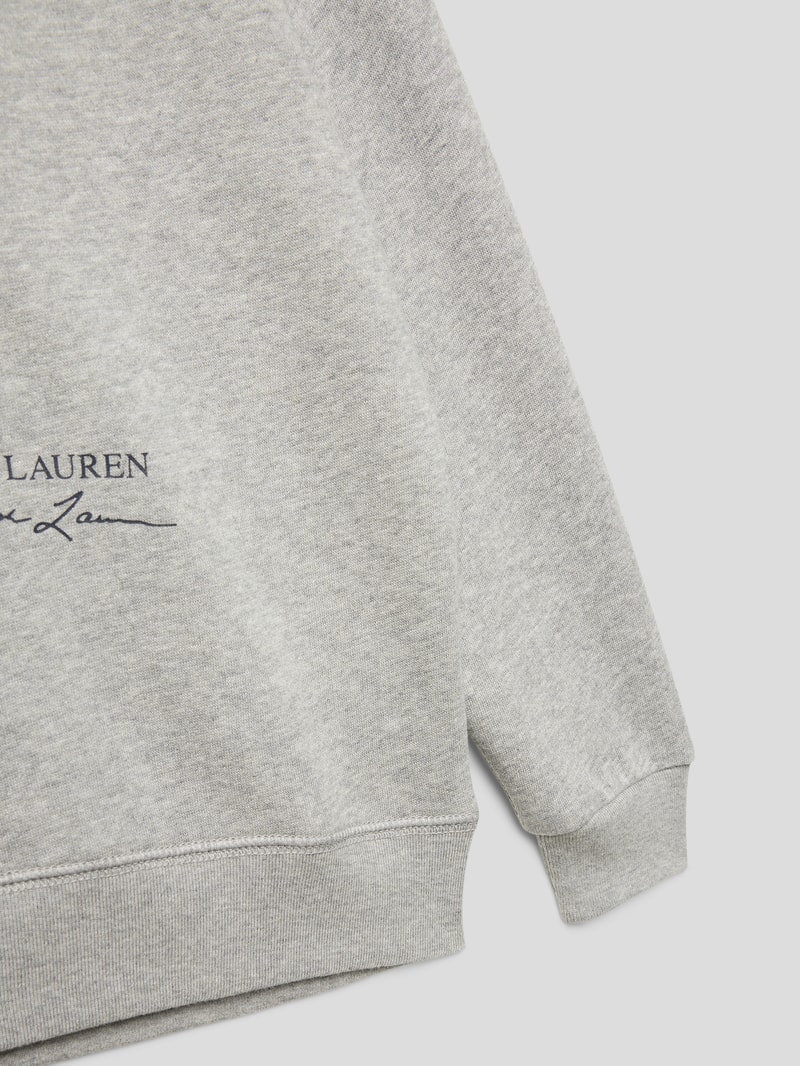 Sweatshirt mit Motiv-Print in mittelgrau meliert