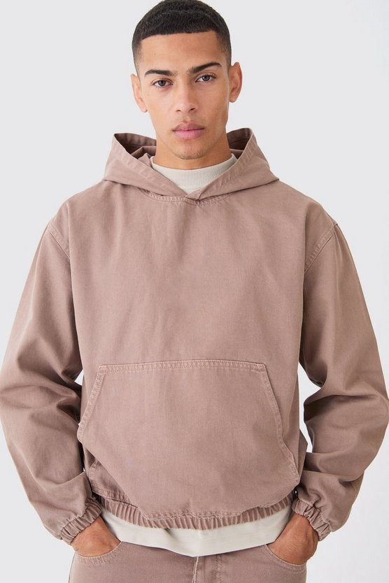 Kastiger Denim-Hoodie