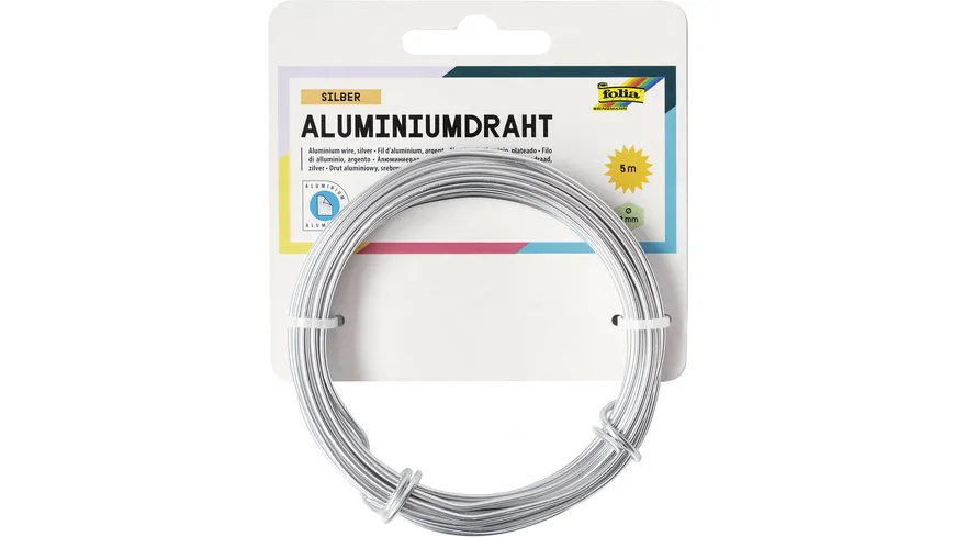 folia Aluminiumdraht silber 2mm x 5m 5 m