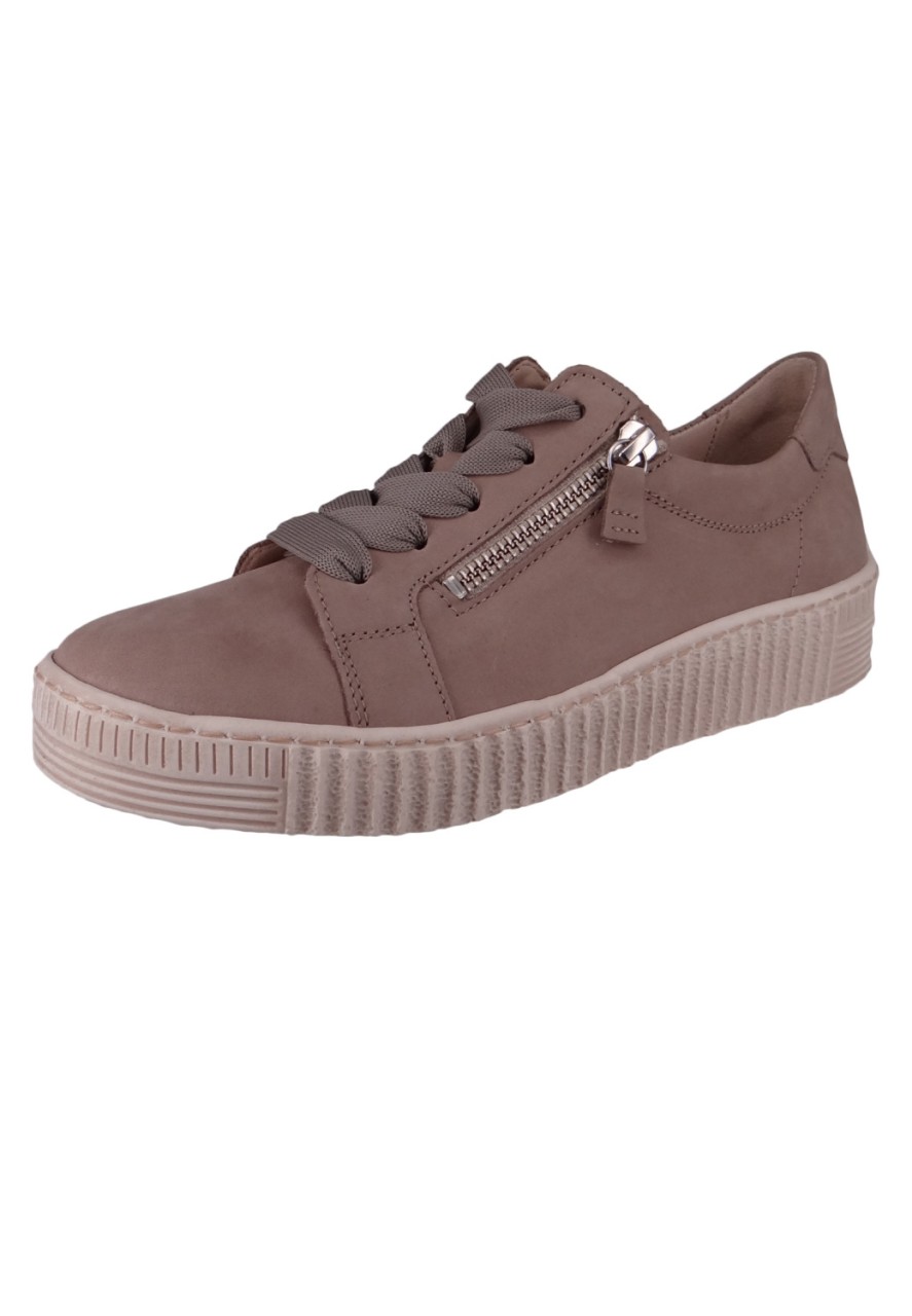 GABOR Freizeit Schnürer beige Gabor Fashion Sneaker low 23.334.12 grau