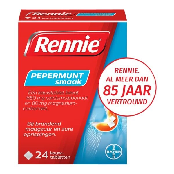 Žuvacie tablety Rennie Peppermint - 24 kusov
