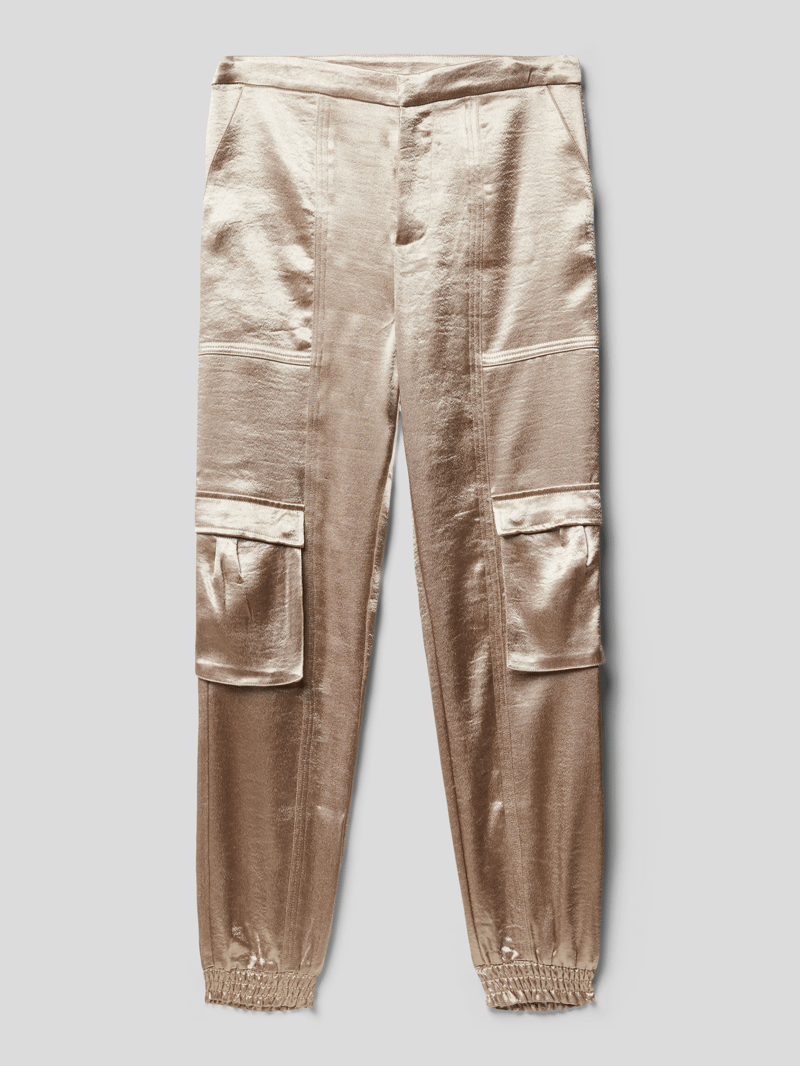 Cargohose im Metallic-Look in stein