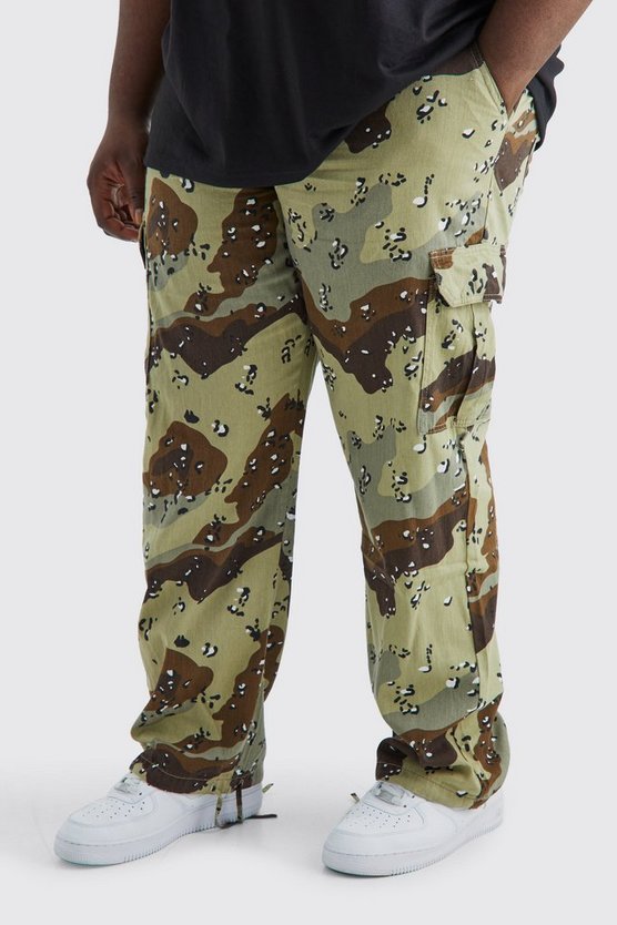 Plus lockere Camouflage Cargo-Hose mit Schnür-Detail