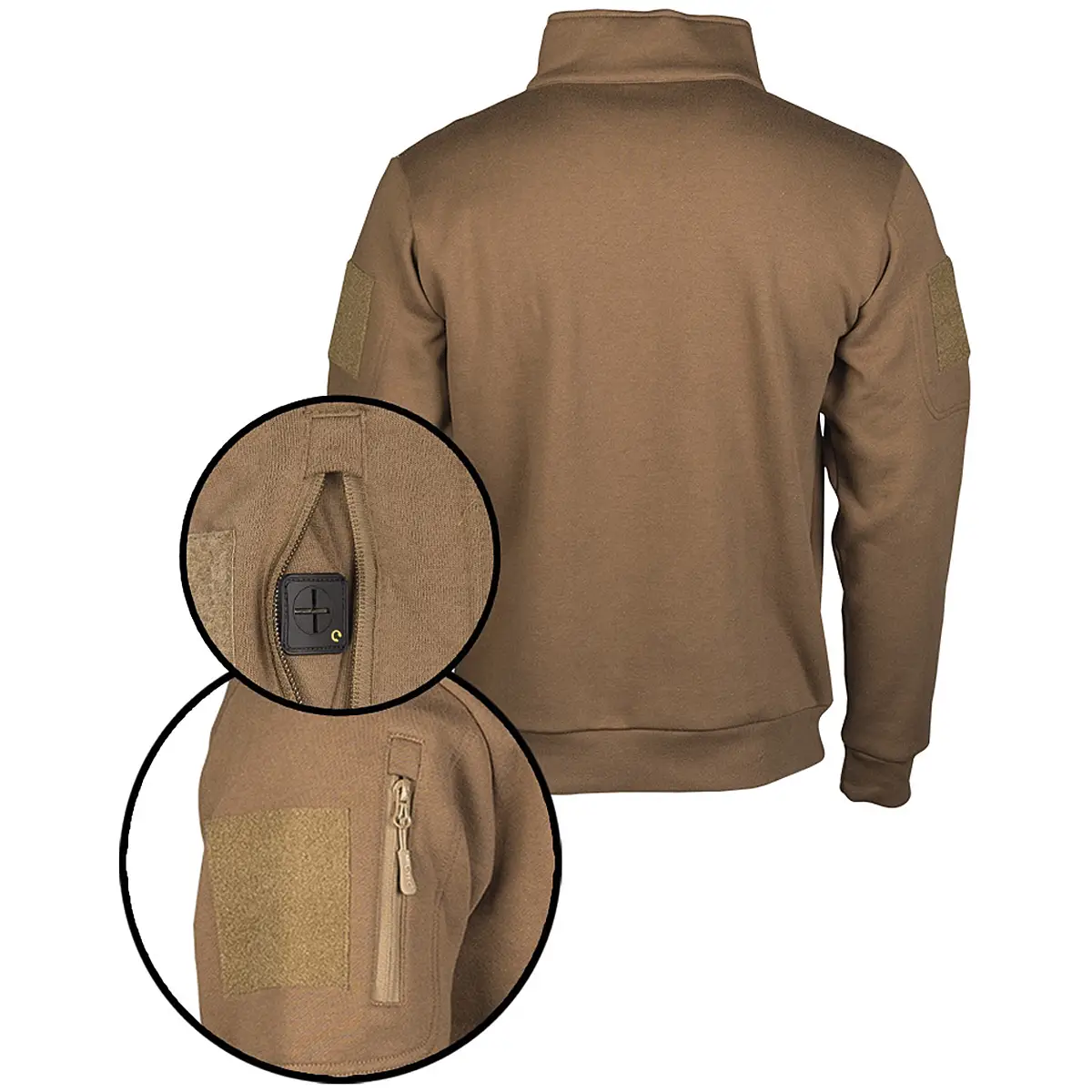 Tactical Sweatshirt mit Zipper coyote