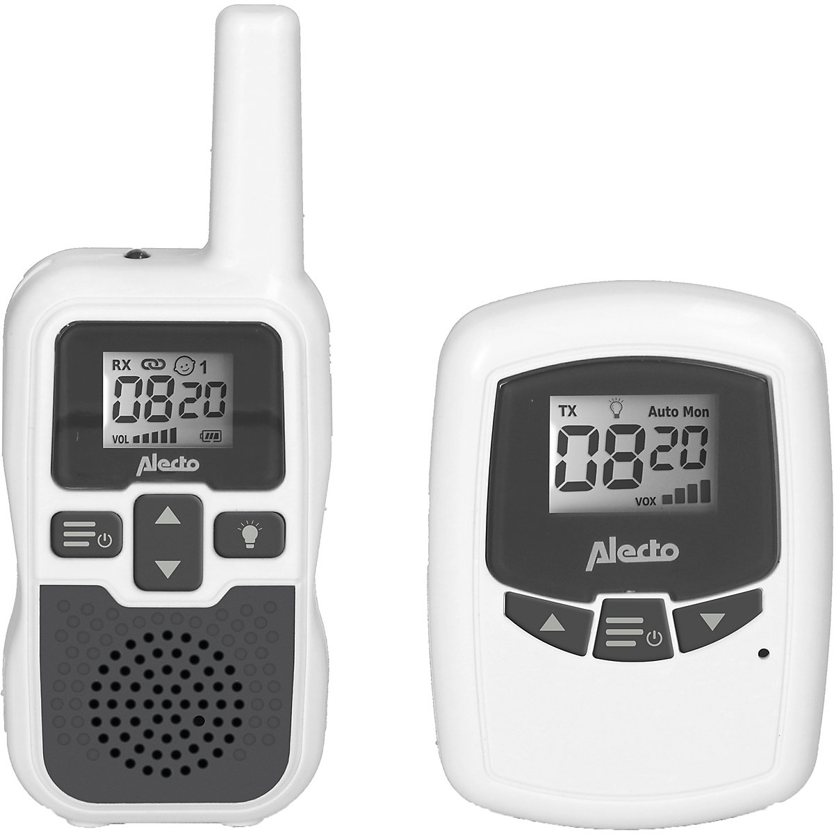 DBX-80 - Babyphone mit Reichweite von bis zu 3.000 Metern, weiß/anthrazit