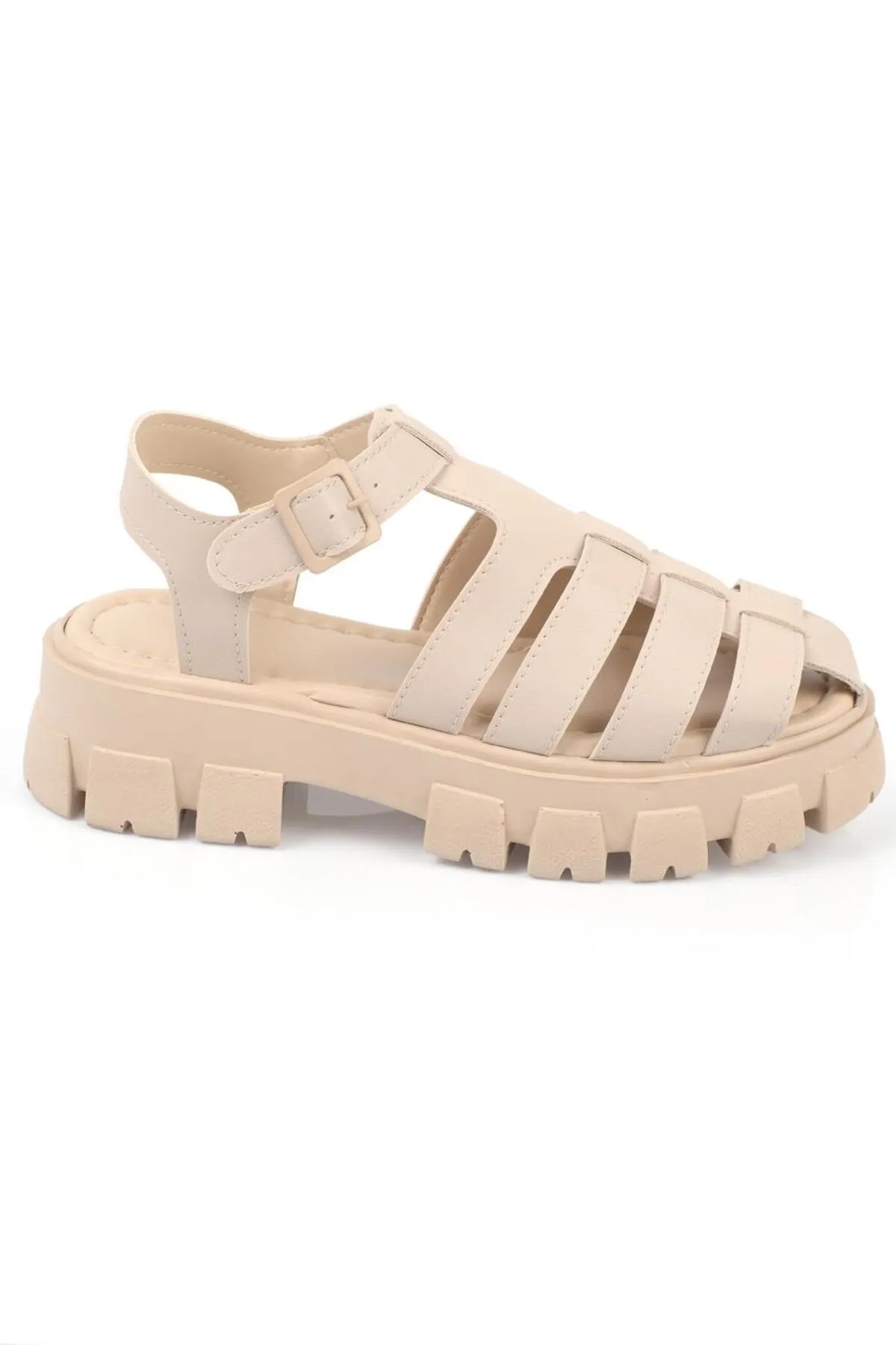 Capone Outfitters  Capone Gladiator-Sandalen mit dicken Sohlen in Creme für Damen
