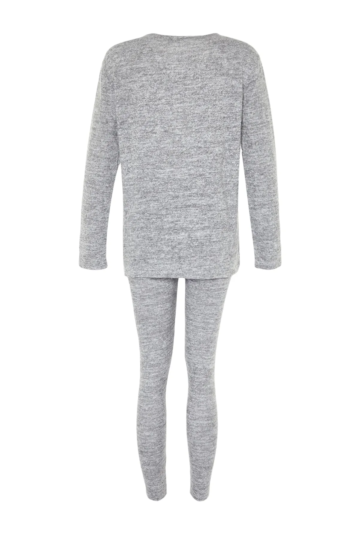 Trendyol Collection  Graues weiches Pyjama-Set THMAW21PT0567