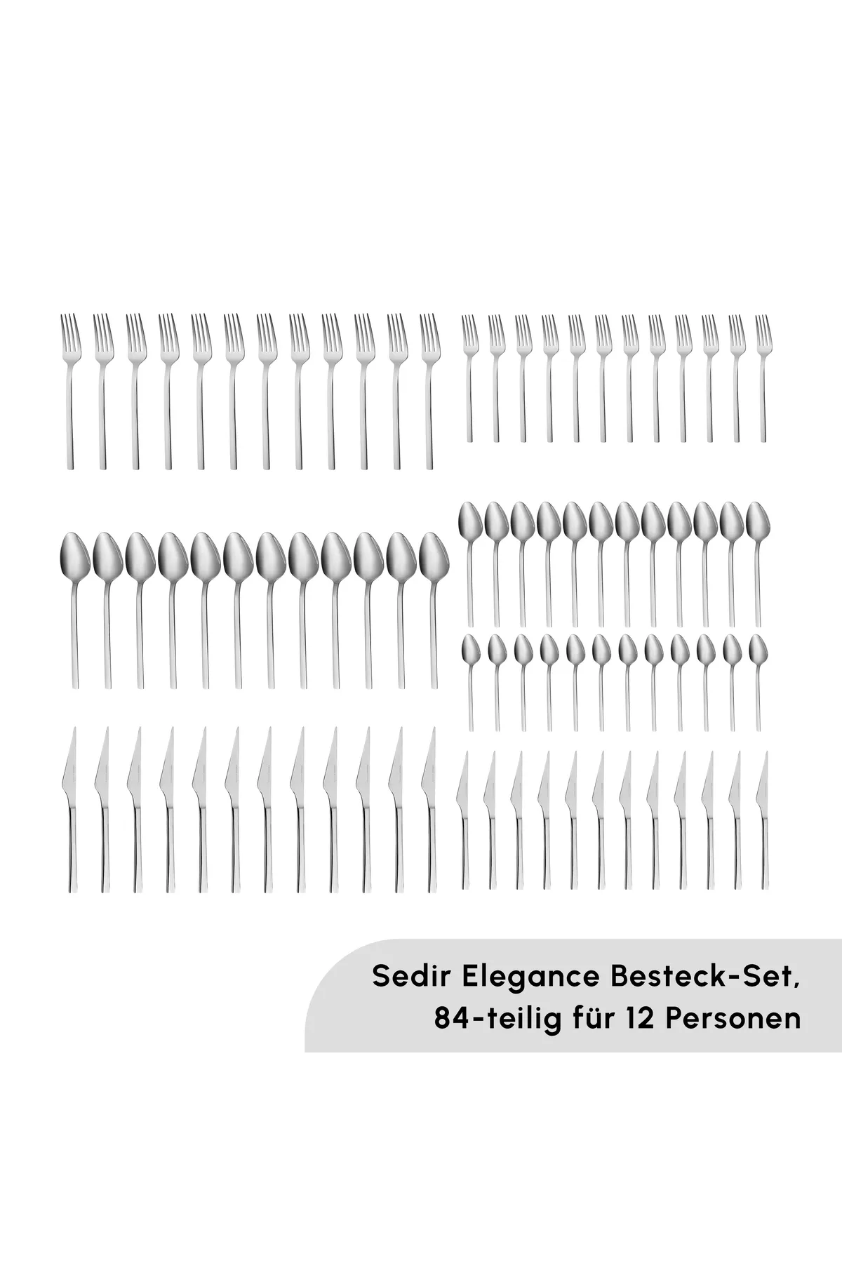 Karaca  Sedir Elegance Besteckset für 12 Personen, 84-teilig - Hochwertiges 18/10 rostfreies