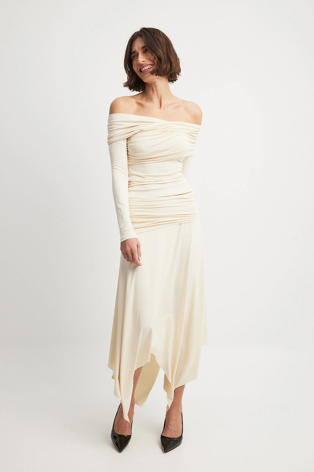 Soft Line Off Shoulder Draped Top