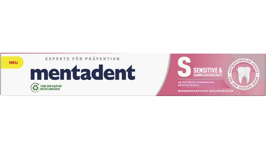 mentadent Zahnpasta Sensitive & Zahnfleischschutz 75 ml