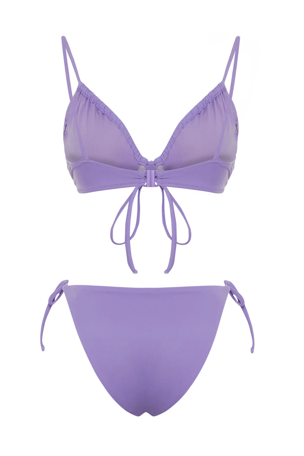 Trendyol Collection  Lilafarbenes brasilianisches Balconette-Bikini-Set mit Tunnel TBESS22BT0021