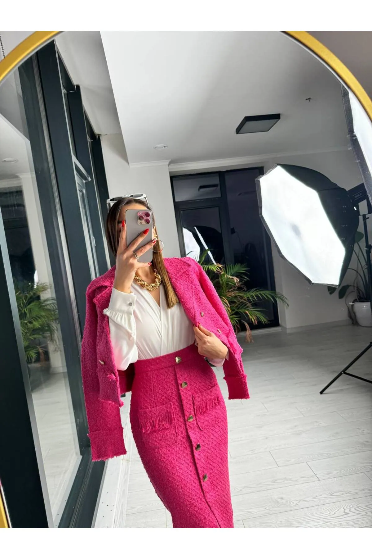 Laluvia  Fuchsia Design Tuvid-Anzug mit Quasten und Schlitz