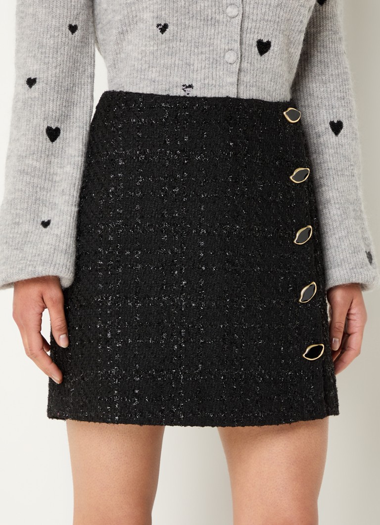 Pantaloni mini Dionne de Fabienne Chapot, din tweed și lurex.