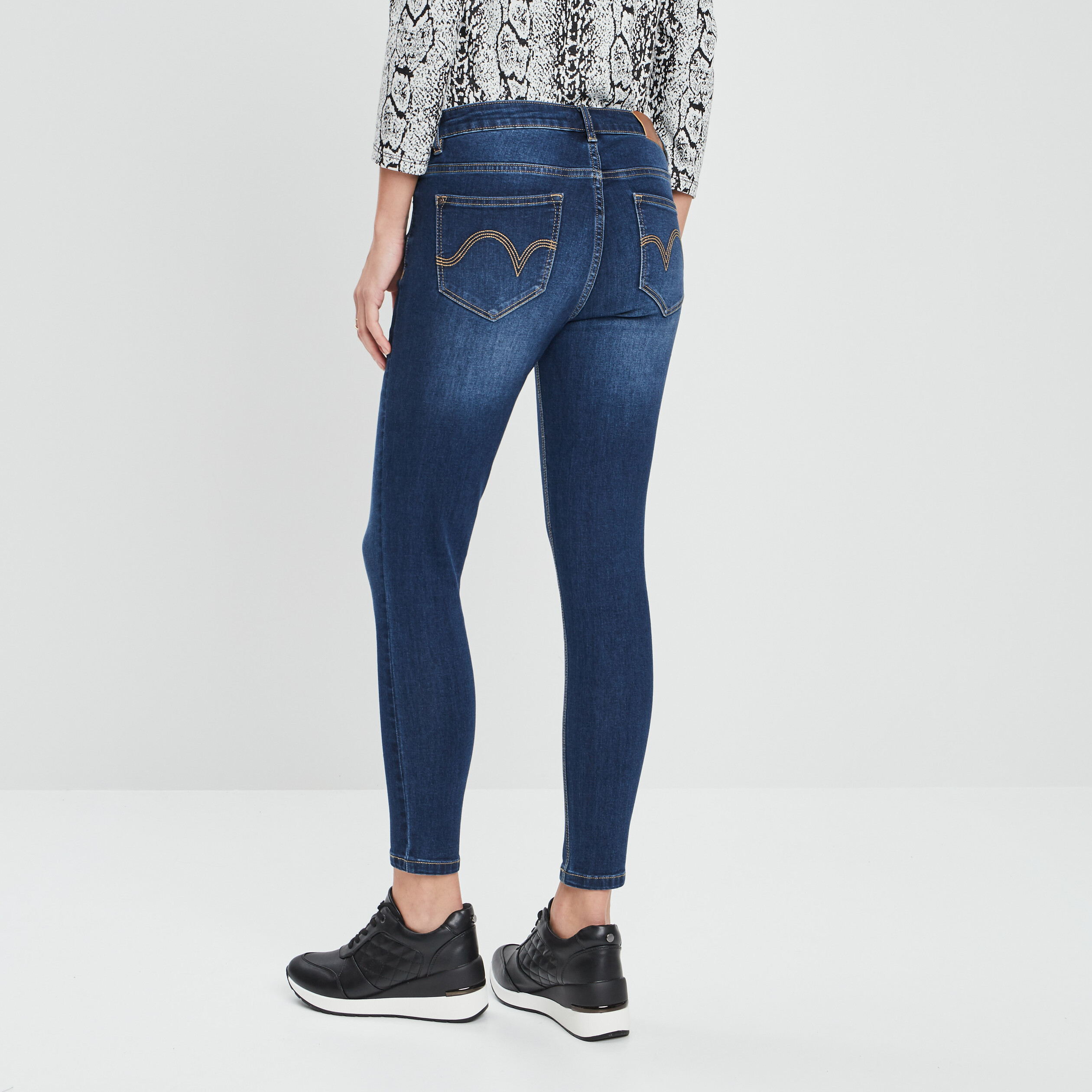 Jeans skinny 7 8ème taille standard denim brut femme | La Halle