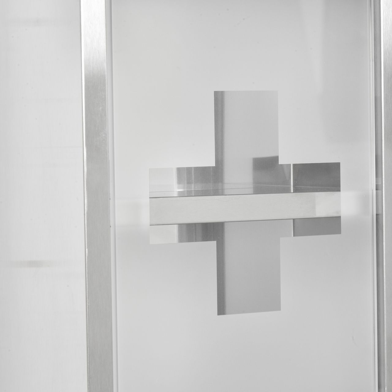 kleankin Medizinschrank Arzneischrank Erste-Hilfe-Schrank mit Schloss 3 Fächer Mattglas 430 Edelstahl gehärtete Glastür Silber 20 x 12 x 58 cm