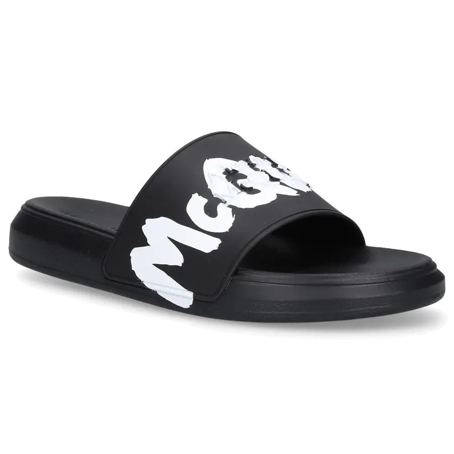 Alexander McQueen - Badeschuhe SLIDER Gummi - schwarz