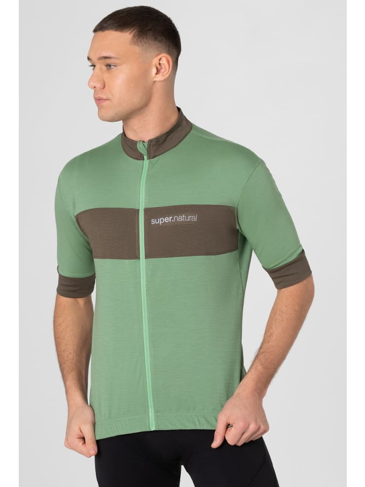 super.natural Merino Fahrradtrikot M GRAVIER CAMISA in grün günstig kaufen