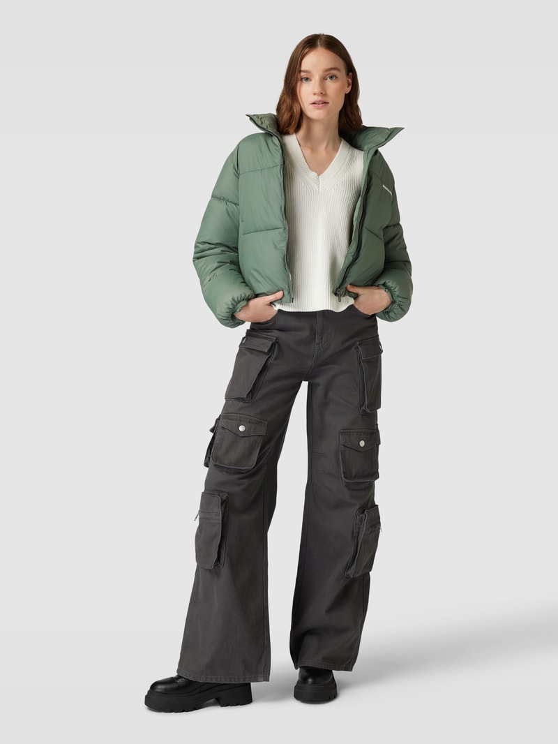 Steppjacke mit Stehkragen Modell 'GEORGIA' in dunkelgrün