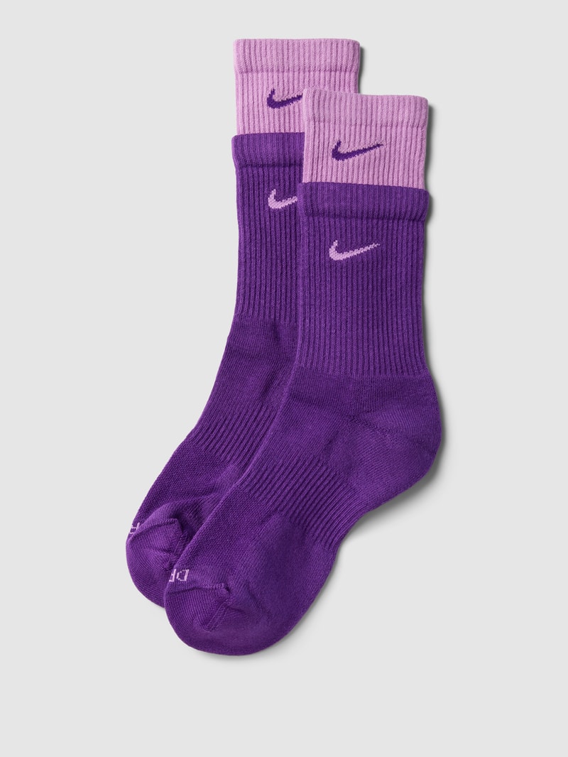 Socken in unifarbenem Design im 2er-Pack in violett
